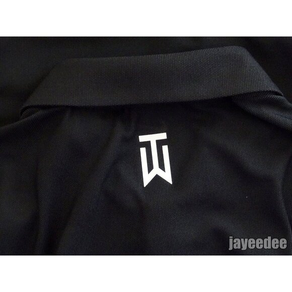 NIKE GOLF TIGER WOODS POLO SHIRT CUSTOM ATHLETE EXCLUSIVE DR5314-010 BLACK/WHITE - Picture 3 of 5